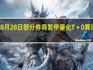 8月28日部分券商暂停量化T＋0算法交易