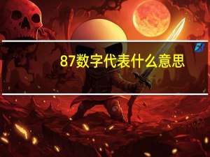 87数字代表什么意思
