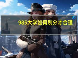985大学如何划分才合理