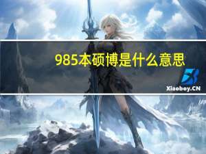 985本硕博是什么意思