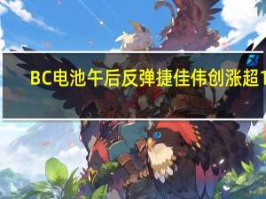 BC电池午后反弹 捷佳伟创涨超10%