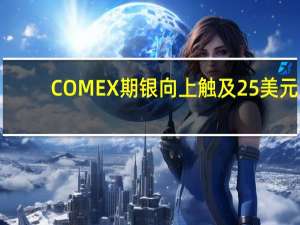 COMEX期银向上触及25美元/盎司日内涨0.76%