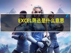 EXCEL筛选是什么意思