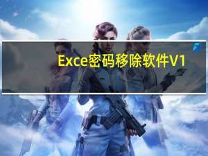 Exce密码移除软件 V1.0 免费版（Exce密码移除软件 V1.0 免费版功能简介）