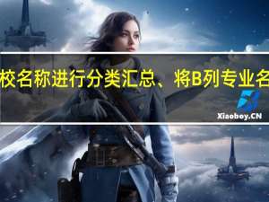 Excel按A列学校名称进行分类汇总、将B列专业名称所有属于A分类的，对第C列学生人数求和将数据显示在下方