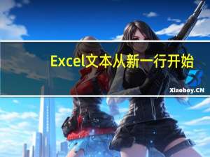 Excel文本从新一行开始