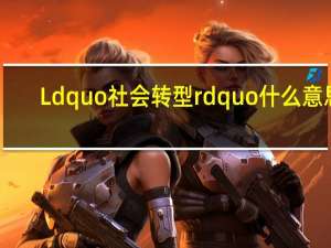 Ldquo社会转型rdquo什么意思？