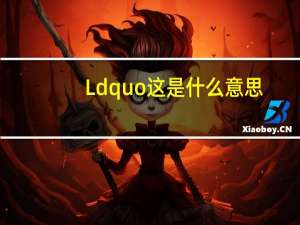 Ldquo这是什么意思？