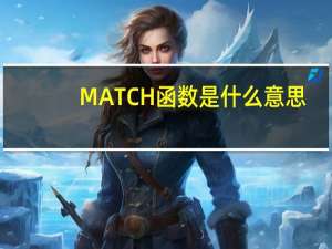 MATCH函数是什么意思