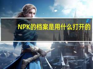 NPK的档案是用什么打开的？