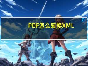 PDF怎么转换XML