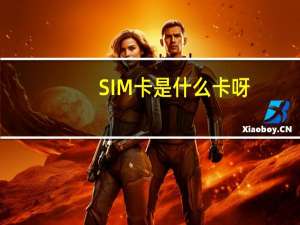 SIM卡是什么卡呀