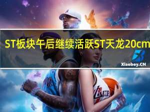 ST板块午后继续活跃ST天龙20cm涨停