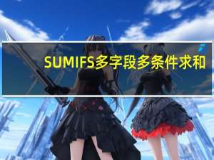 SUMIFS多字段多条件求和