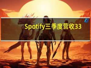 Spotify三季度营收33.6亿欧元市场预估33.3亿欧元三季度每股收益0.33欧元市场预估每股亏损0.2欧元