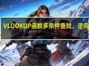 VLOOKUP函数多条件查找、逆向查找