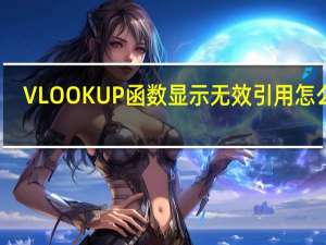 VLOOKUP函数显示无效引用怎么办