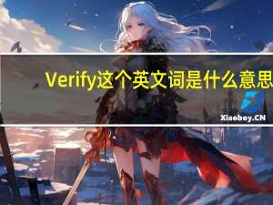 Verify这个英文词是什么意思？