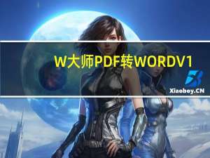 W大师PDF转WORD V1.3.1.0 免费版（W大师PDF转WORD V1.3.1.0 免费版功能简介）