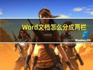 Word 文档怎么分成两栏