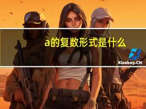 a的复数形式是什么