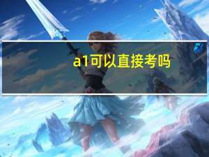a1可以直接考吗