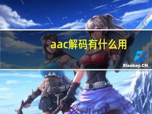 aac解码有什么用（aac解码器）