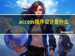 access程序设计是什么