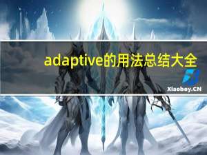 adaptive的用法总结大全