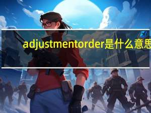 adjustmentorder是什么意思