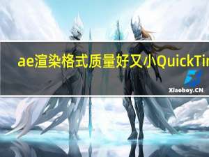 ae渲染格式质量好又小 QuickTime