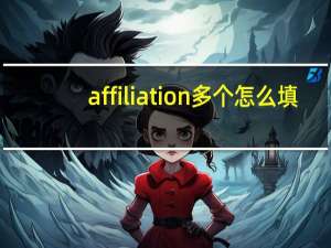 affiliation多个怎么填