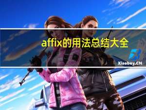 affix的用法总结大全