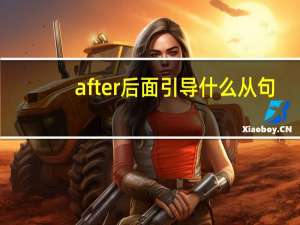 after后面引导什么从句
