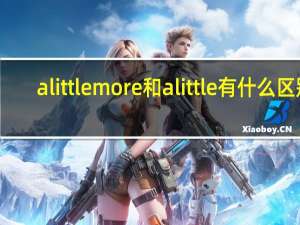a little more和a little有什么区别