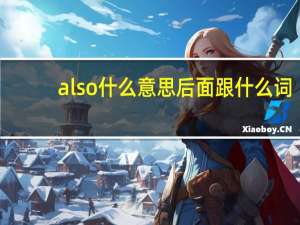 also什么意思后面跟什么词