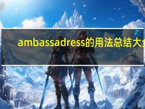 ambassadress的用法总结大全