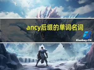 ancy后缀的单词名词