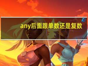 any后面跟单数还是复数