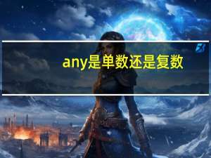 any是单数还是复数