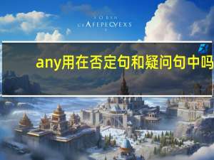 any用在否定句和疑问句中吗