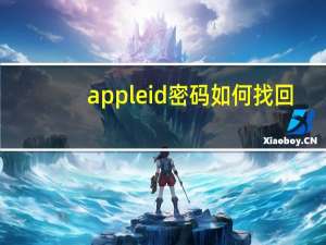 apple id密码如何找回（apple id密码找回）