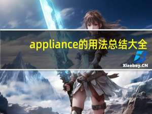 appliance的用法总结大全