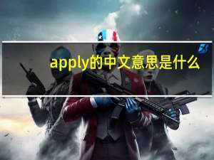 apply的中文意思是什么？