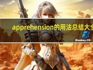 apprehension的用法总结大全