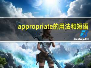 appropriate的用法和短语
