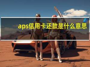 aps信用卡还款是什么意思