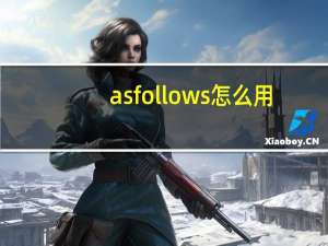 as follows怎么用