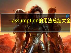 assumption的用法总结大全