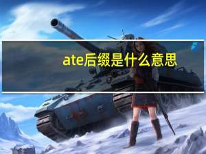 ate后缀是什么意思（后缀是什么意思）